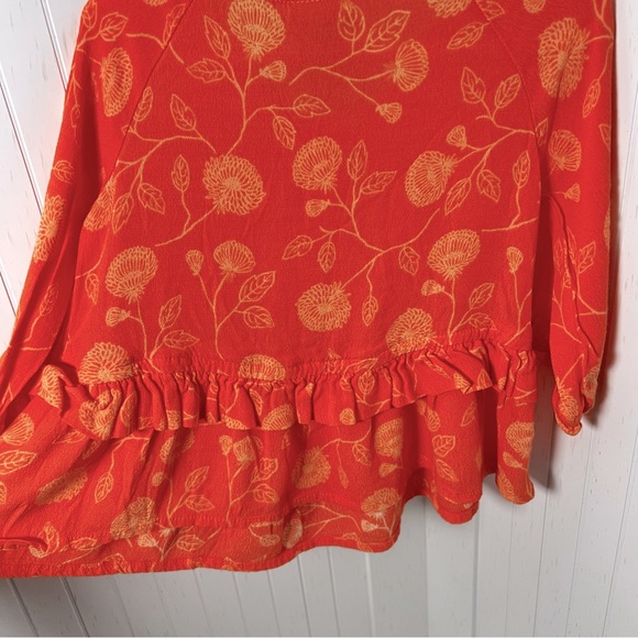 Oshkosh Girls Orange Long Sleeve Lightweight Peplum Top size 5T - Picture 6 of 7